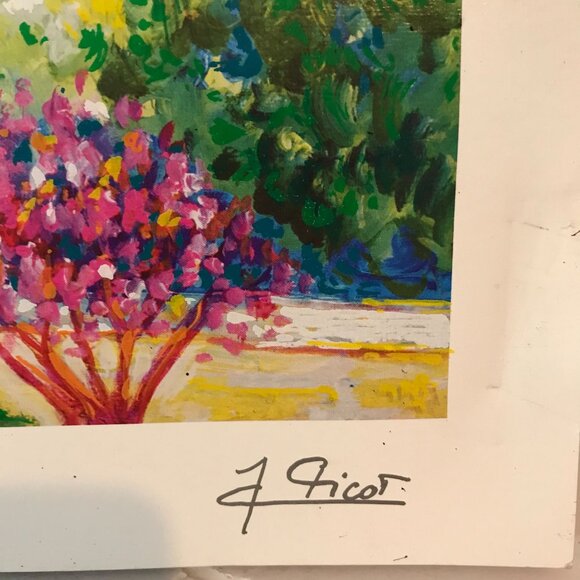 Ocean Paradise in Sicily Print Signed Francoise Gicot In Print On Paper 21 X 17 - Picture 4 of 6